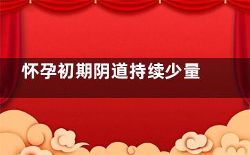 怀孕初期阴道持续少量流血需要去医院就诊来自吗？ 持续少量流血近月，伴咳嗽，咳血丝痰
